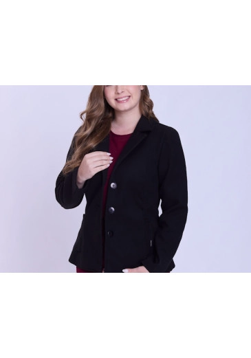 Casaco Irene Em Lã Batida Preto Hapuk Outono/Inverno 2026