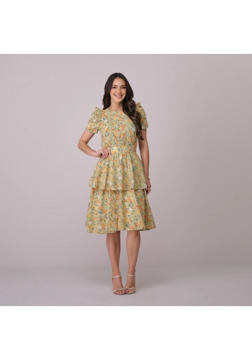 Vestido Veronica Em Algodão Santorini Verde Tata Martello Primavera/Verão 2026