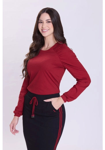 Blusa Sirlene Em Malha Lisa Bordo Hapuk Outono/Inverno 2026