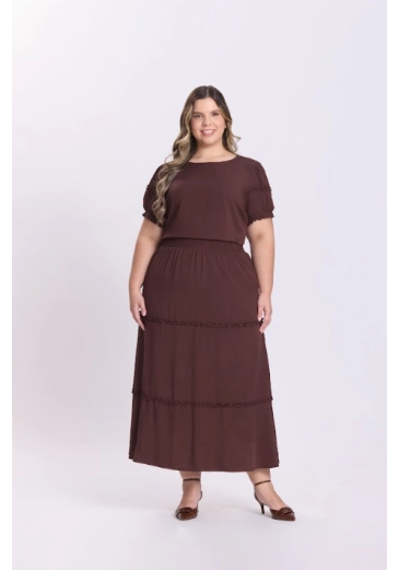 Conjunto Jasmine Em Viscose Marrom Hapuk Outono/Inverno 2026