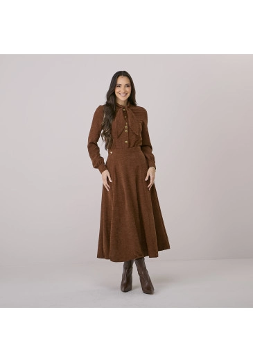 Conjunto Liziane Em Viscose Caliste Marrom Tata Martello Outono/Inverno 2026