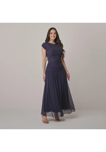 Vestido Aurora Em Tule Azul Marinho Tata Martello Outono/Inverno 2026