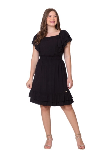 Vestido Juliane Preto Com Nervuras Hapuk Outono/Inverno 2025