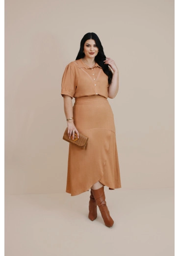 Saia Begônia Em Viscose Rust Plus Nítido Outono/Inverno 2026