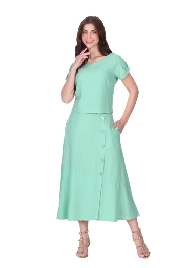 Conjunto Hillary Em Tecido Plano Verde Hapuk Primavera/Verão 2026