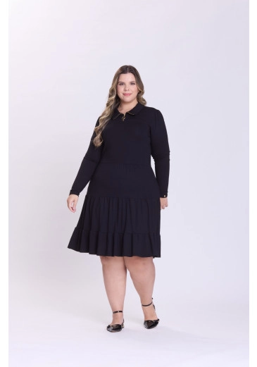 Vestido Leticia Em Moletinho Preto Hapuk Outono/Inverno 2026