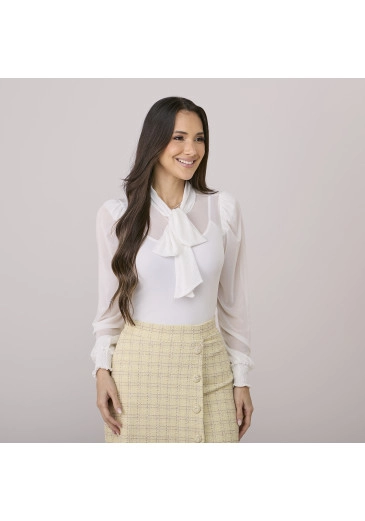 Blusa Neide Em Tule Branca Tata Martello Outono/Inverno 2026