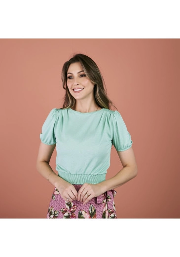 Blusa Leia Em Malha Podrinha Verde Tata Martello Alto Verão 2024 