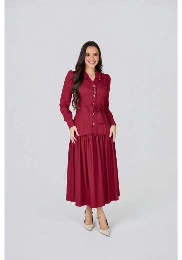 Vestido Michele Em Crepe Zurique Vermelho Tata Martello Primavera/Verão 2027
