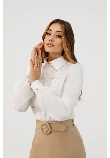 Camisa Ameli Em Tricoline Off White NítidoOutono//Inverno 2025