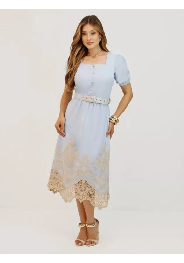 Vestido Kala Em Sandistone Azul Nitido Primavera/Verão 2026