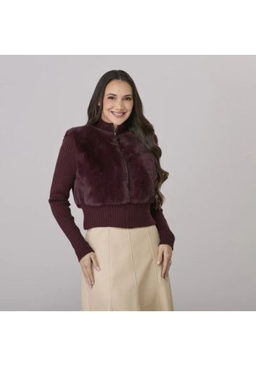 Casaco Manuela Em Trico Marsala Tata Martello Outono/Inverno 2026