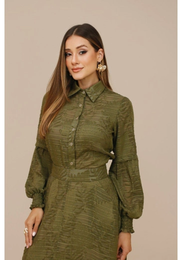 Camisa Emy Em Jacquard Verde Nitido Outono/Inverno 2026