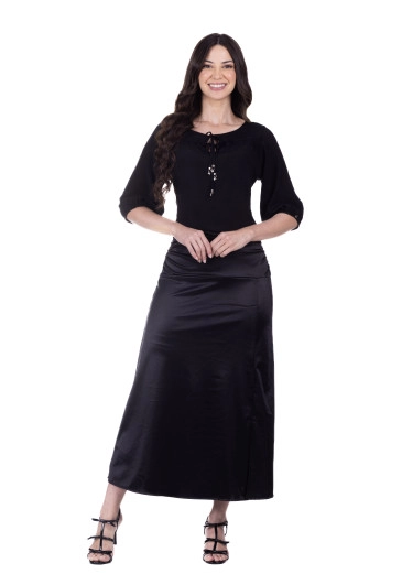 Blusa Camila Em Tecido Plano Preta Hapuk Primavera/Verão 2026