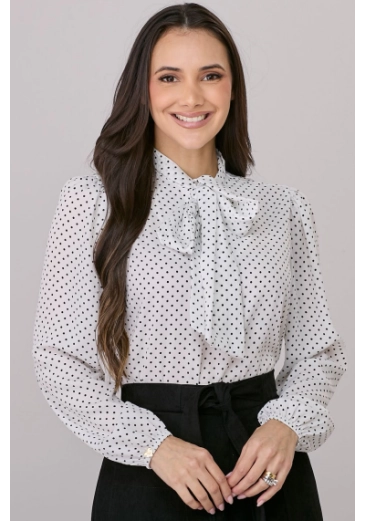 Blusa Madalena Em Crepe Off Tata Martello Outono/Inverno 2026