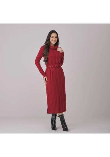 Vestido Jessica Em Malha Rib Vermelho Tata Martello Outono/Inverno 2026