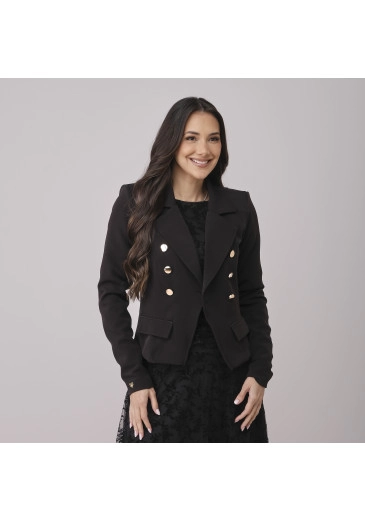 Casaco Karina Em Alfaiataria Preto Tata Martello Outono/Inverno 2026