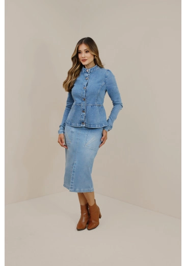 Jaqueta Georgia Em Jeans Nitido Outono/Inverno 2026 
