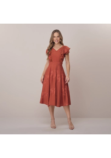 Vestido Isabela Em Bordado Theron Vermelho Tata Martello Primavera/Verão 2026