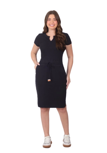 Vestido Tereza Em Malha Texturizada Preto Hapuk Primavera/Verão 2026