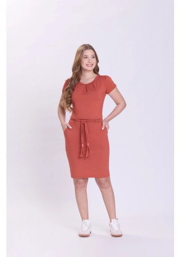 Vestido Kiara Em Malha Terracota Hapuk Outono/Inverno 2026