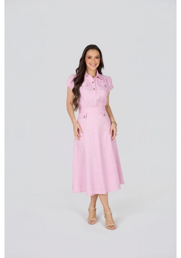 Vestido Alessandra Em Bordado Caparica Rosa Tata Martello Primavera/Verão 2027