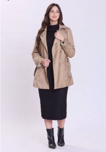 Trench Coat Dalva Em Tecido Plano Cinza Hapuk Outono/Inverno 2026