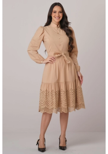 Vestido Clarissa Bordado Bege Tata Martello Outono/Inverno 2026