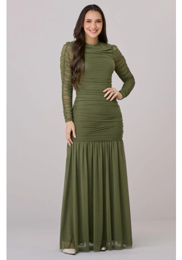 Vestido Tayla Em Tule Verde Tata Martello Outono/Inverno 2026