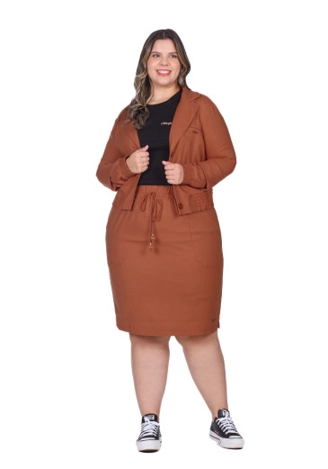 Jaqueta Nelly Em Linho Caramelo Hapuk Outono/Inverno 2025