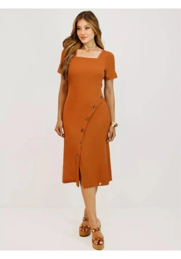 Vestido Marines Em Malha Stella Maris Palha Nitido  Primavera/Verão 2026