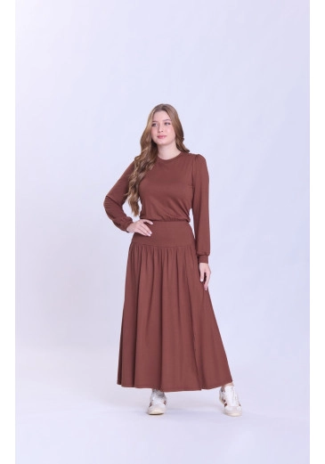 Vestido Fabricia Em Moletinho Marrom Hapuk Outono/Inverno 2026