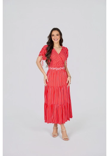 Vestido Natalia Em Viscose Com Bordado Industrial Vermelho Tata Martello Primavera/Verão 2027