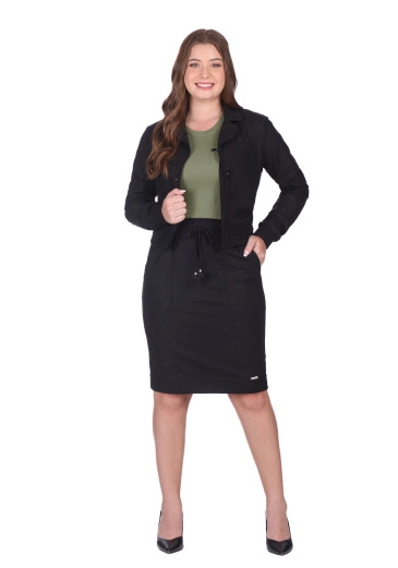 Jaqueta Nelly Em Linho Preto Hapuk Outono/Inverno 2025