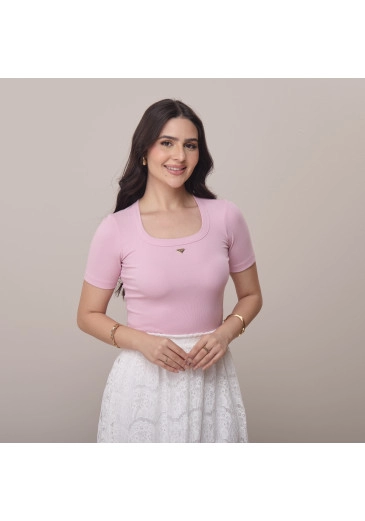 Blusa Paty Em Malha Rosa Tata Martello Primavera/Verão 2026