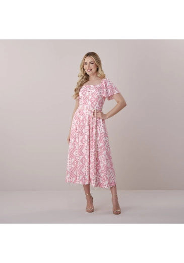 Vestido Lira Em Linho Caribe Tata Martello Primavera/Verão 2026