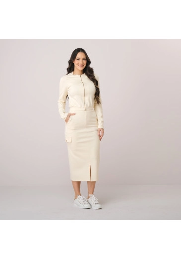 Conjunto Olivia Em Alfaiataria Creme Tata Martello Outono/Inverno 2026