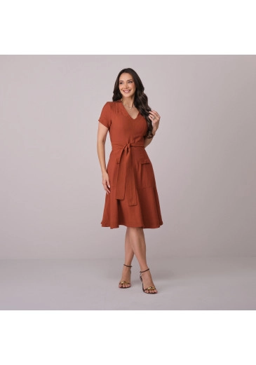 Vestido Eloise Em Alfaiataria Marrant Marrom Tata Martello Primavera/Verão 2026