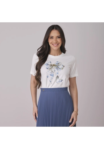 Blusa Alicia Em Malha Azul Tata Martello Outono/Inverno 2026