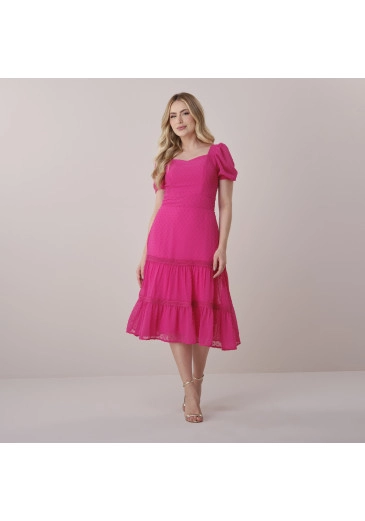 Vestido Leidiane Em Chiffon Uragiri Pink Tata Martello Primavera/Verão 2026