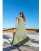 Vestido Longo Pregas Verde Joyaly 