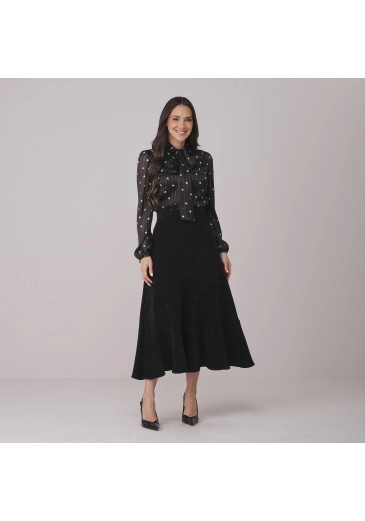 Saia Taty Em Chenille Premium Preto Tata Martello Outono/Inverno 2026