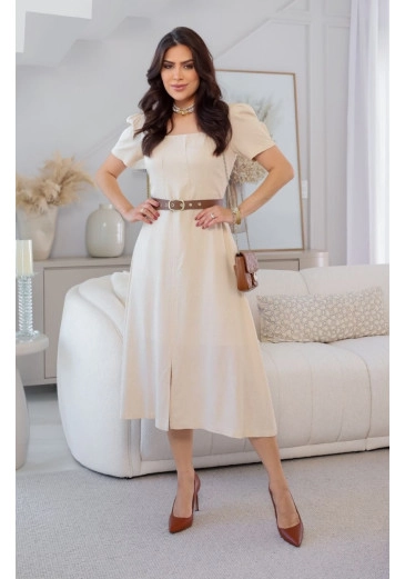 Vestido Eulália Em Linho Maria Amore Outono/Inverno 2025
