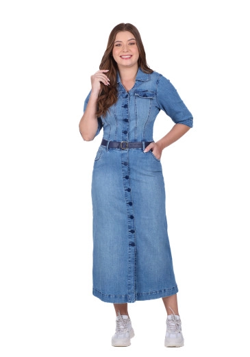 Vestido Nayara Jeans Claro Hapuk Outono/Inverno 2025
