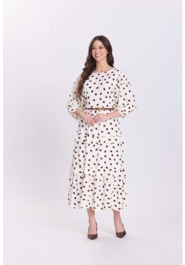 Vestido Shirlene Em Viscose Marrom Hapuk Outono/Inverno 2026