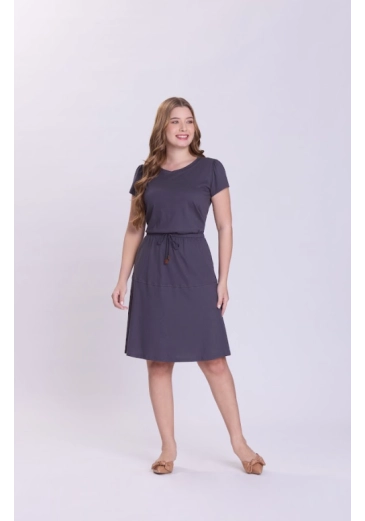 Vestido Mila Em Malha Cinza Hapuk Outono/Inverno 2026