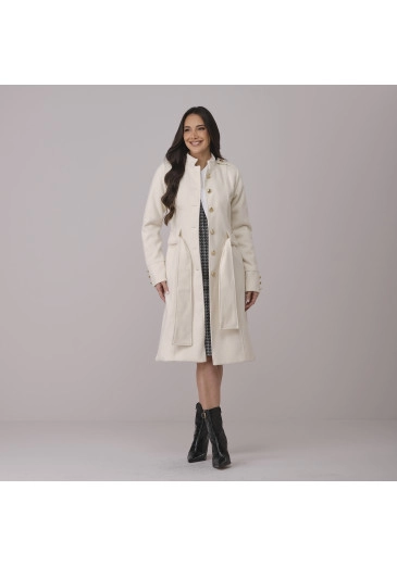 Casaco Lavinia Em La Batida Forrado Off White Tata Martello Outono/Inverno 2026