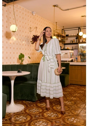 Vestido Poliana Em Tecido Malta Jany Pim Primavera/Verão 2027