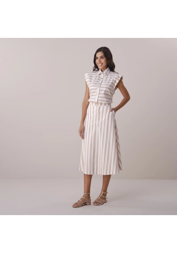 Conjunto Serena Em Tricoline Listrada Tata Martello Primavera/Verão 2026