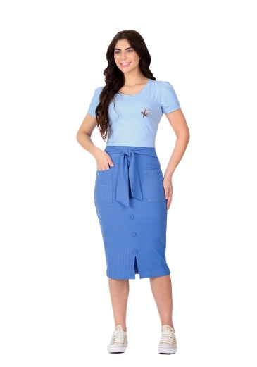 Blusa Marina Em Malha De Algodão Azul Hapuk  Primavera/Verão 2026